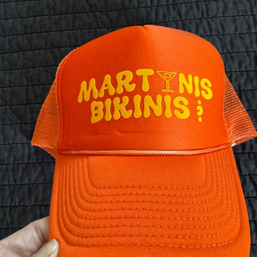 Orange Trucker Hat with Yellow Text